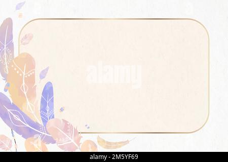 Rectangular Boho style frame vector Stock Vector