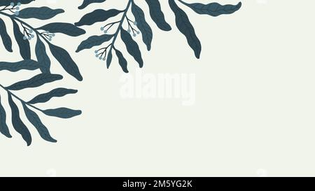 Botanical leafy copy space mobile wallpaper vector Stock Vector