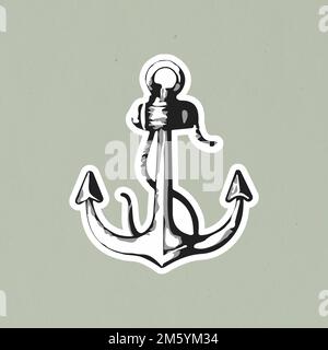 Vectorized anchor with a white border Stock Vector