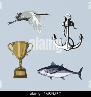 Vectorized object design element set Stock Vector