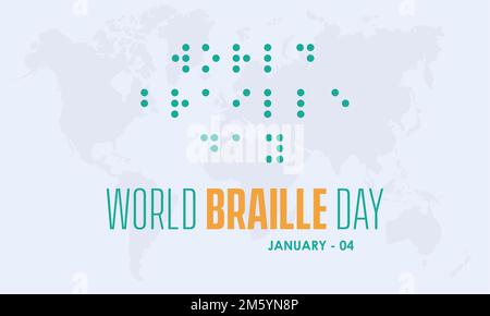 Vector illustration design concept of World Braille Day observed on January 4 Stock Vector