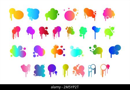 Gradient Color Paint Splotch Splat For Graffiti Stock Vector