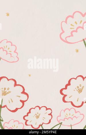 Chinese National Day flower vector border frame Stock Vector