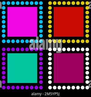 Decorative Frame With Bright Dotted Border In Vintage Style Stock Vector