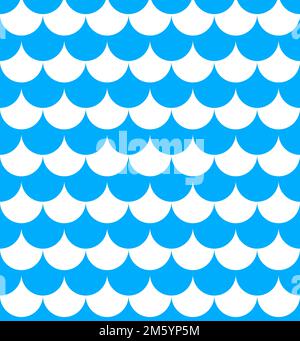Fish Scale Blue White Pattern Background. Reptile, Dragon Skin Texture. Kawaii Mermaid Princess Pattern. Background For Wrapping Paper, Fabric Stock Vector