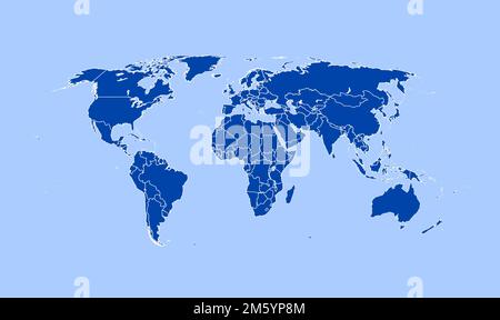 Blue World Map Vector Illustration Stock Vector