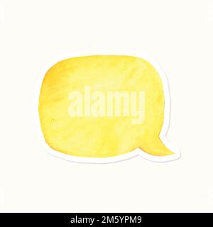 Hand drawn yellow speech bubble sticker vector Stock Vector