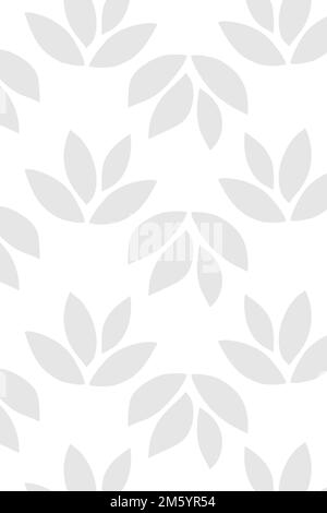 Light gray seamless leaf patterned background vector Stock Vector
