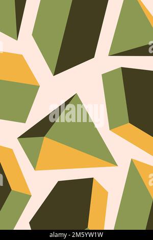 Retro green geometrical shape patterned background vector Stock Vector