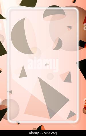 Frame on a pink geomtrical pattern vector Stock Vector