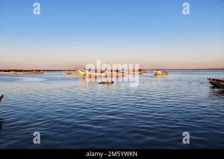 River port in Ziguinchor, South Senegal, West Africa Stock Photo