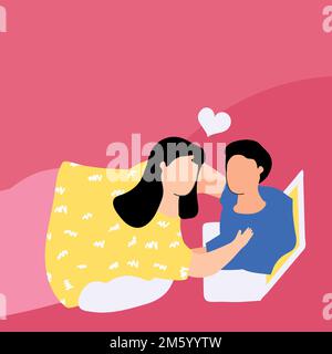 Couple video calling during coronavirus outbreak vector Stock Vector