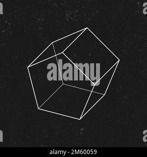 3D pentagonal prism on a black background vector Stock Vector