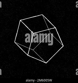 3D pentagonal prism on a black background vector Stock Vector
