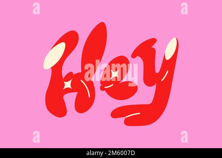 Hey bold doodle typography word vector Stock Vector