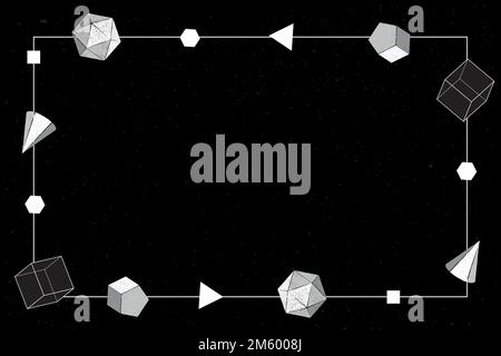 Gray geometric frame on black background vector Stock Vector