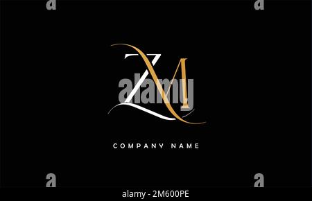 ZM, MZ Abstract Letters Logo Monogram Stock Vector