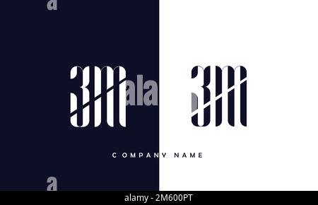 ZM, MZ Abstract Letters Logo Monogram Stock Vector