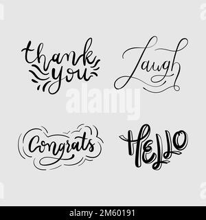 Vector doodle cursive fun words typography Stock Vector