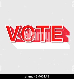 Singapore election vote text vector democracy Stock Vector
