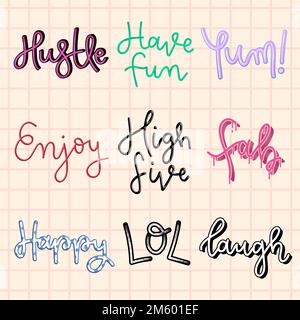 Vector fun words calligraphy font Stock Vector