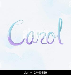 Hand drawn vector Carol two tone font typography Stock Vector