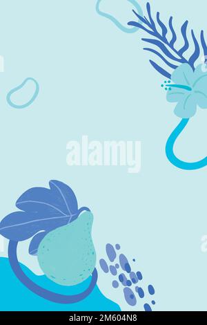 Pear fruit frame on a sky blue background design vector Stock Vector