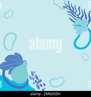 Pear fruit frame on a sky blue background design vector Stock Vector