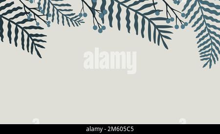 Leafy botanical copy space mobile wallpaper vector Stock Vector