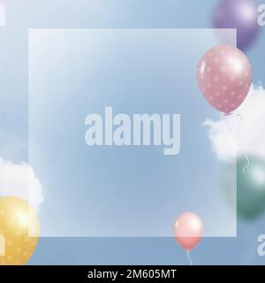 Colorful flying balloons frame design vector Stock Vector Image & Art ...
