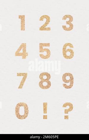 Glitter number and character collection vector Stock Vector