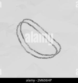 Oval strokes design element on wrinkled paper background vector Stock Vector