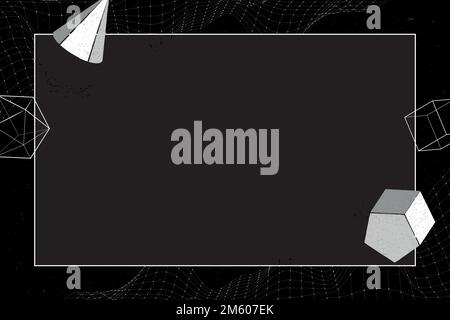 Gray geometric frame on black background vector Stock Vector