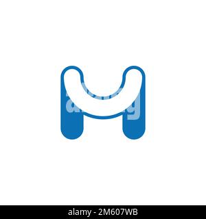 letter mu curves outline simple logo vector Stock Vector