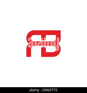 letter rb abstract overlap logo vector Stock Vector