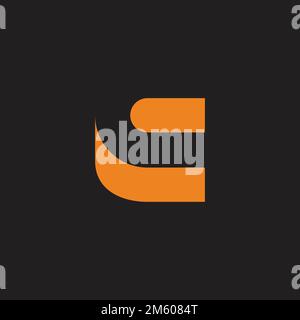 letter c simple negative space geometric logo Stock Vector