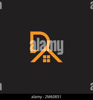 letter d triangle home window logo vector Stock Vector