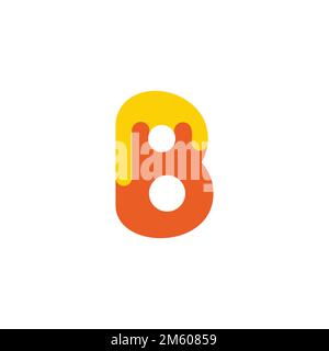 letter b cheese bread symbol logo vector Stock Vector