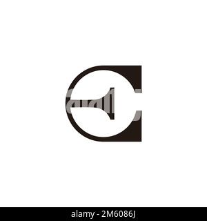 letter ce round simple geometric logo vector Stock Vector