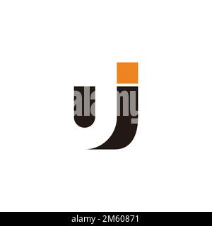 letter uj simple colorful geometric logo vector Stock Vector