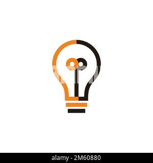 colorful light bulb line geometric logo vector Stock Vector