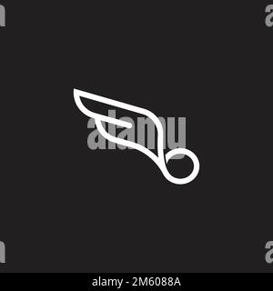 letter b wing simple geometric line logo vector Stock Vector