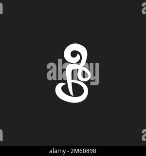 letter b r smoke shape abstract logo vector Stock Vector