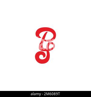 letter ps curves linked logo vector Stock Vector