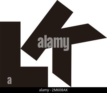 letter lk abstract simple geometric motion symbol logo vector Stock Vector