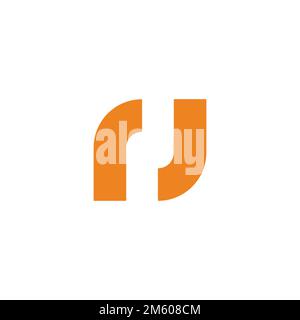 letter rj square rotate simple line logo vector Stock Vector