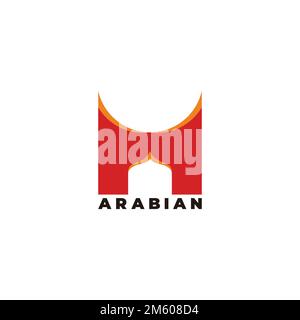 letter m arabian building logo vector Stock Vector