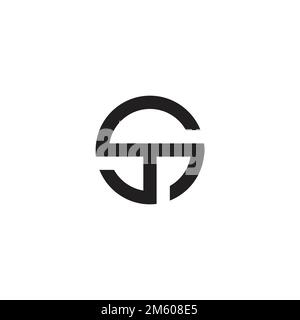 letter st abstract circle geometric line logo vector Stock Vector