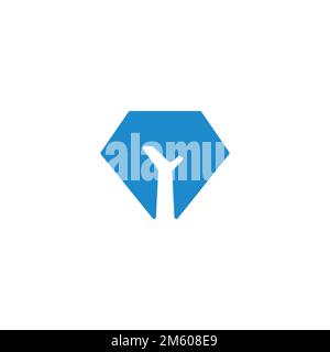hand care blue diamond logo vector Stock Vector