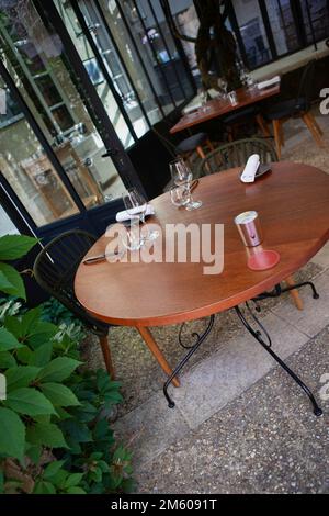 Table set in a stylish restaurant Stock Photo